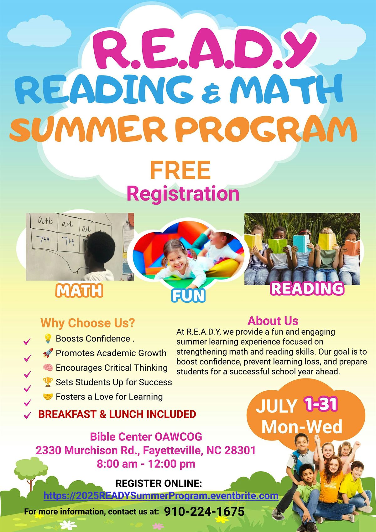 R.E.A.D.Y Reading & Math Summer Program (FREE Registration), 1 July | Event in Fayetteville | AllEvents