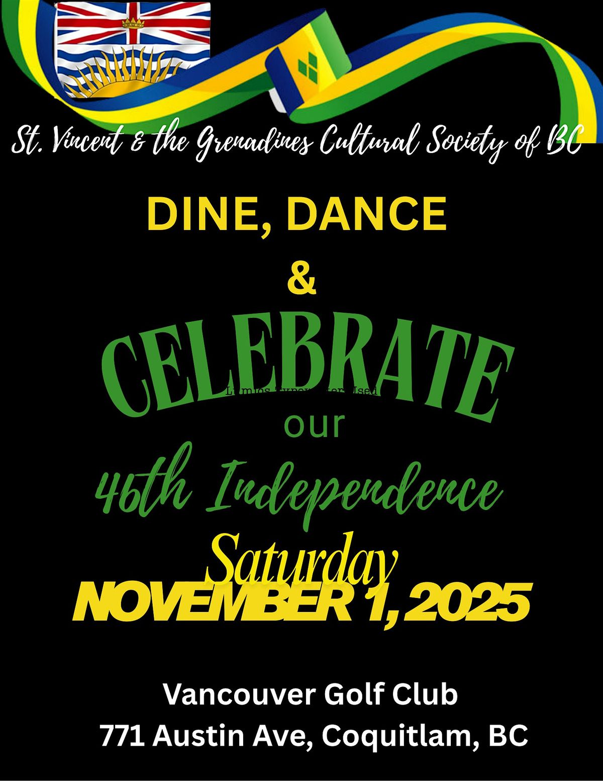 St. Vincent and the Grenadines Independence Dinner and Dance, 1 November | Event in Coquitlam | AllEvents