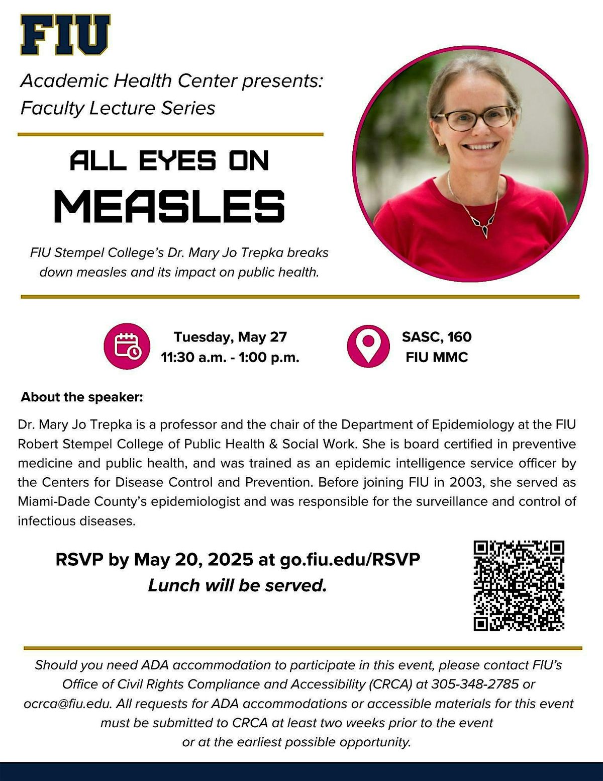 FIU Academic Health Center presents: Faculty Lecture Series, 27 May | Event in Miami | AllEvents