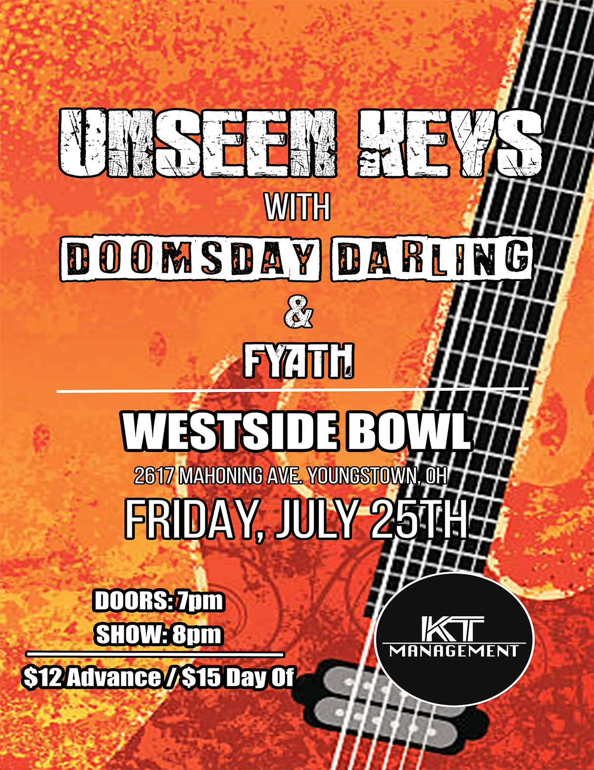 Unseen Keys/Doomsday Darling/Fyath, 25 July | Event in Youngstown | AllEvents