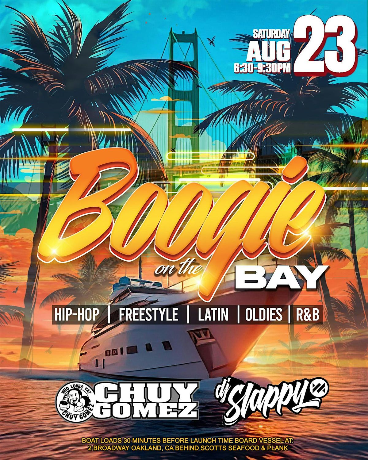 BOOGIE ON THE BAY CRUISE FEAT CHUY GOMEZ, 23 August | Event in Oakland | AllEvents
