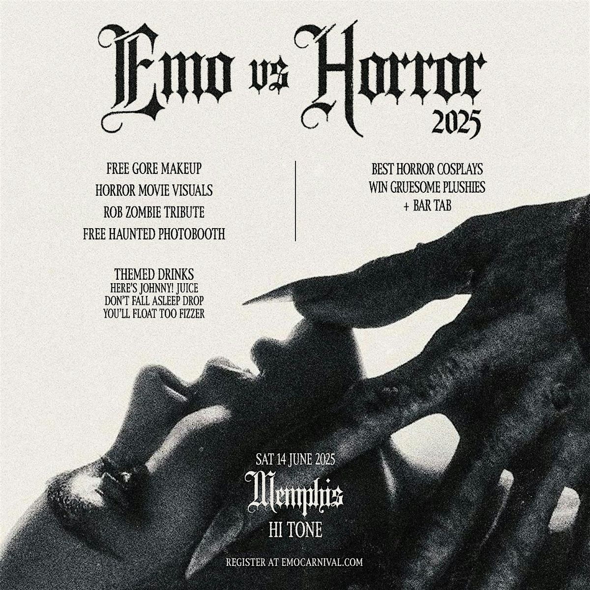 EMO VS HORROR MEMPHIS JUN 14 - 2025, 14 June | Event in Memphis | AllEvents