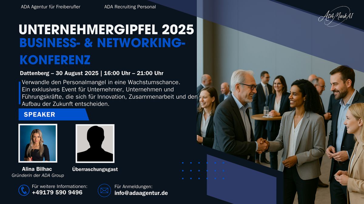 UNTERNEHMERGIPFEL 2025 – Business- & Networking-Konferenz, 30 August | Event in Dattenberg | AllEvents