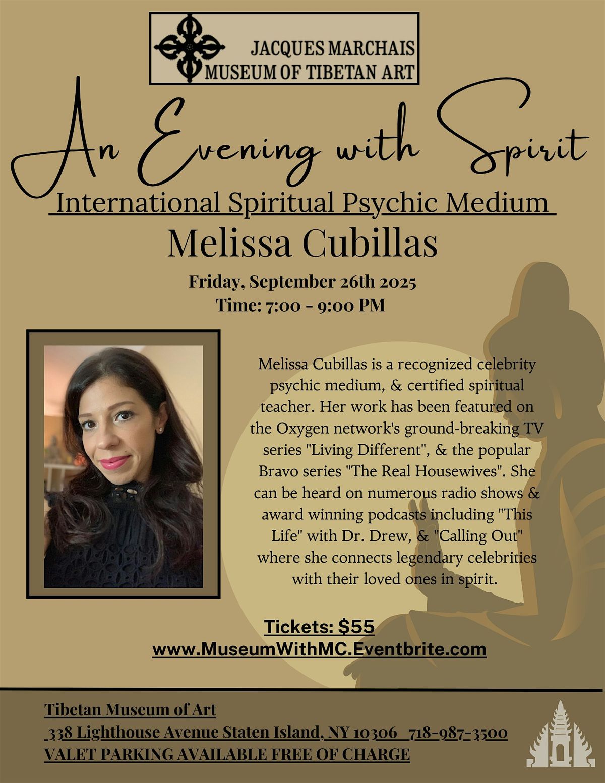 An Evening With Spirit & International Psychic Medium Melissa Cubillas, 26 September | Event in Staten Island