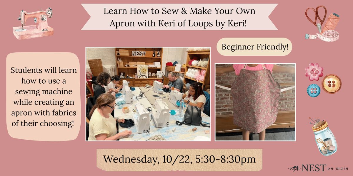 Learn to Use a Sewing Machine / Make your own Apron with Keri!, 22 October | Event in Northport | AllEvents