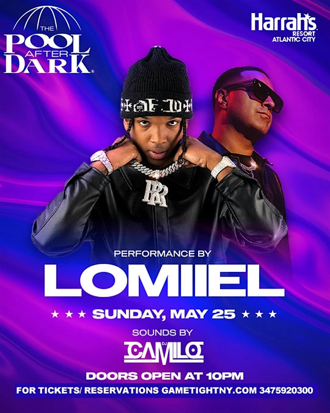 DJ CAMILO AND LOMIIEL LIVE MEMORIAL DAY SUNDAY HARRAHS POOL PARTY 2025, 25 May | Event in Atlantic City | AllEvents