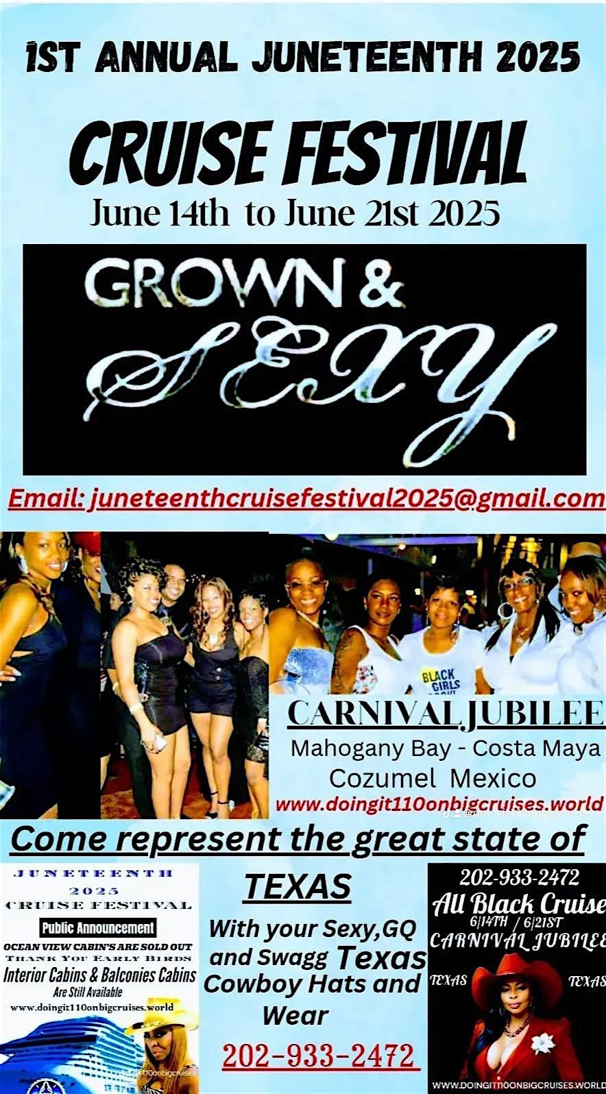 1ST ANNUAL JUNETEENTH GROWN & SEXY CRUISE FESTIVAL 2025, 14 June | Event in Galveston | AllEvents