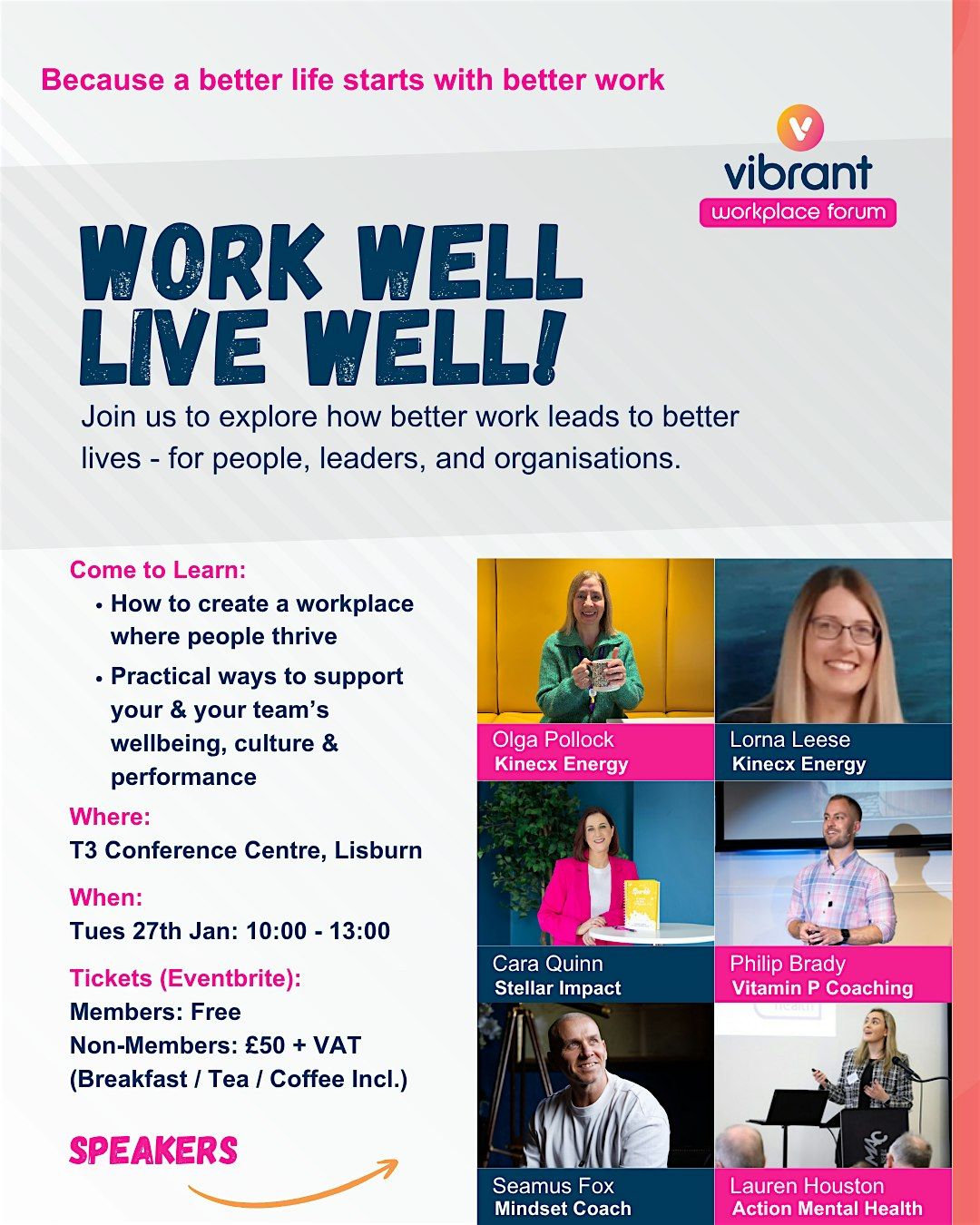 Work Well, Live Well: Because a better life starts with better work, 27 January | Event in Lisburn | AllEvents