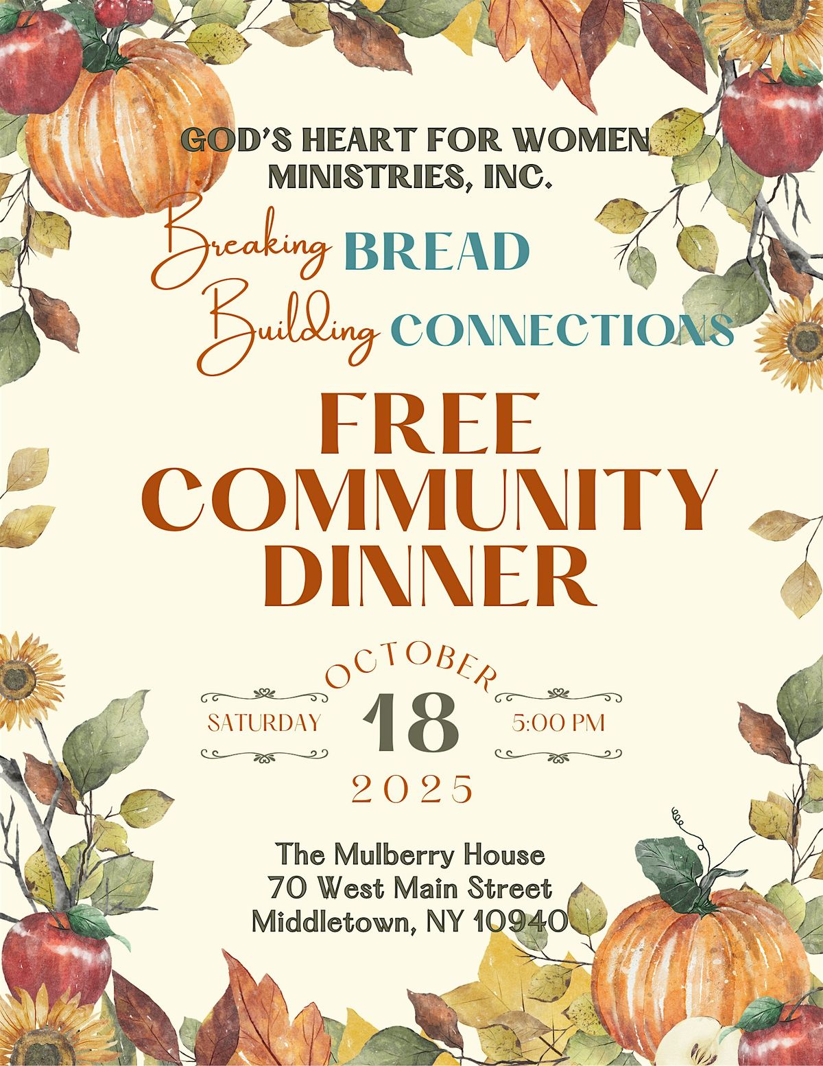 Breaking Bread & Building Connections, 18 October | Event in Middletown | AllEvents