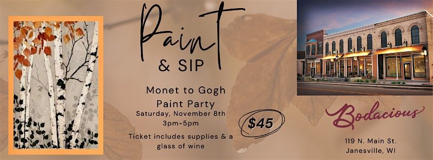 Fall Paint & Sip: Birch Trees & Wine, 8 November | Event in Janesville | AllEvents
