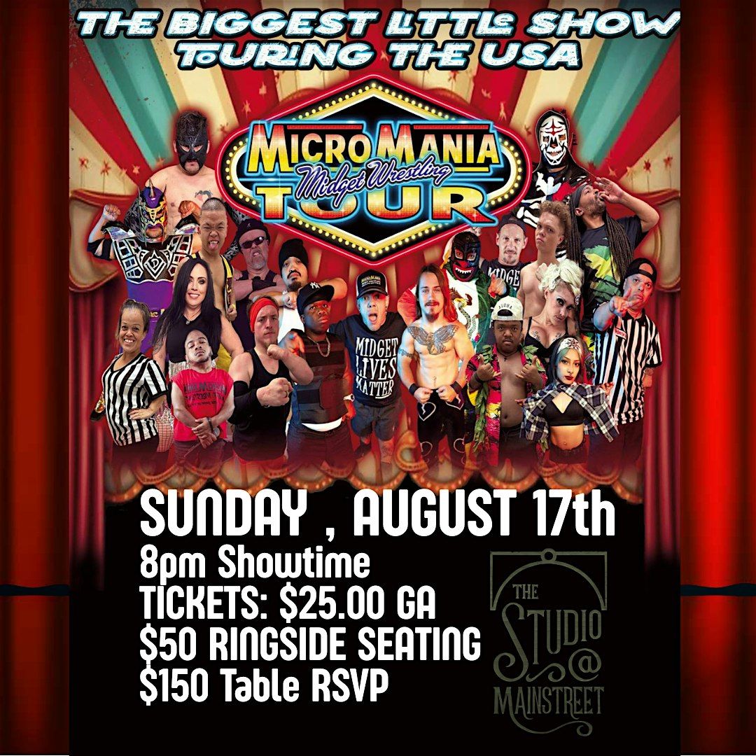 MICRO MANIA Midget Wrestling @ The Studio, 17 August | Event in Parker | AllEvents