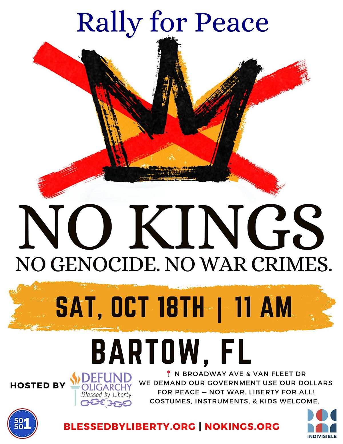 No Kings (Sin Reyes) Bartow, 18 October | Event in Bartow | AllEvents