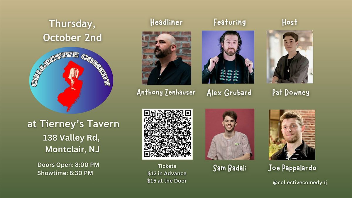 Collective Comedy at Tierney's Tavern, 2 October | Event in Montclair | AllEvents