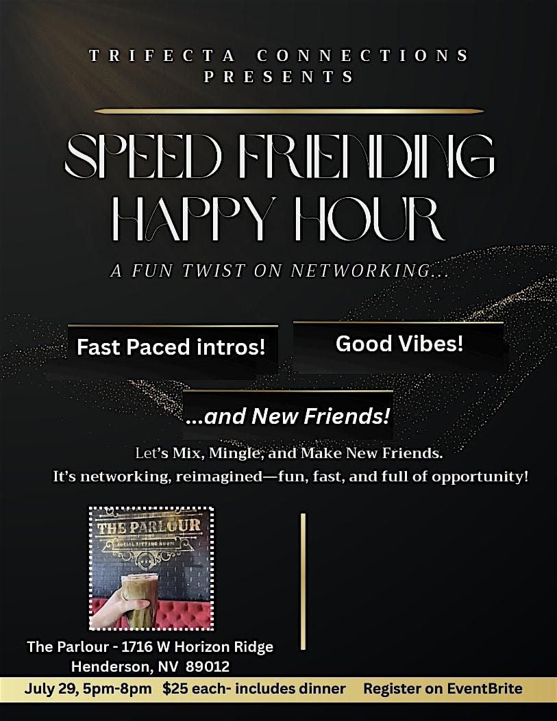 Speed Friending Happy Hour, 29 July | Event in Henderson | AllEvents