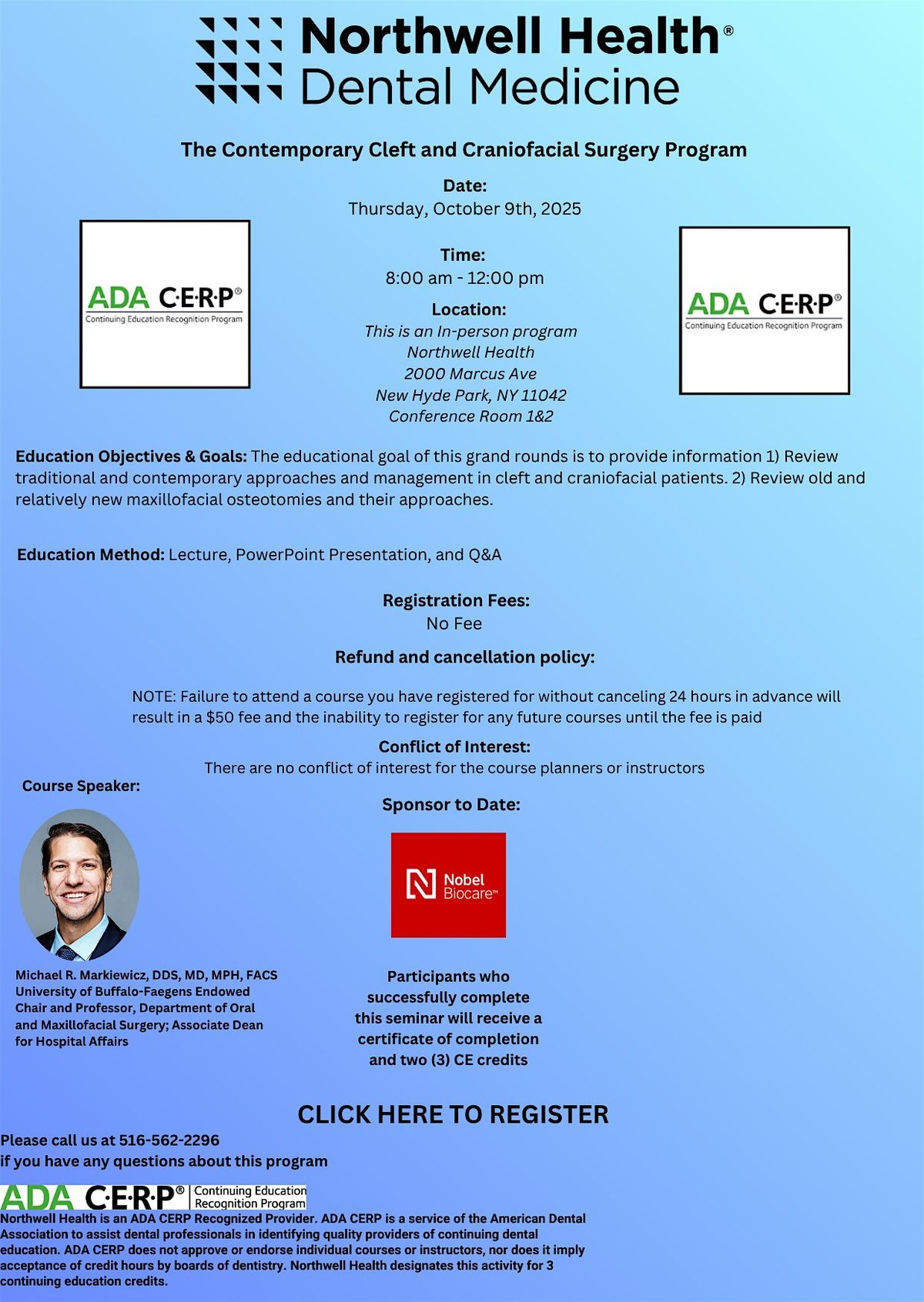 The Contemporary Cleft and Craniofacial Surgery Program, 9 October | Event in New Hyde Park | AllEvents