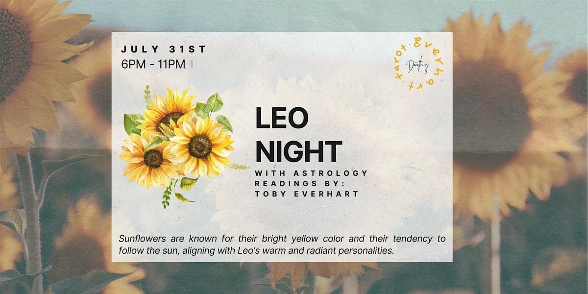Leo Night ft. Astrology Readings by Toby Everhart, 31 July | Event in Chicago | AllEvents