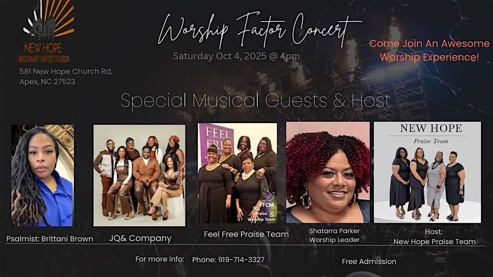 Worship Factor Concert, 4 October | Event in Apex | AllEvents