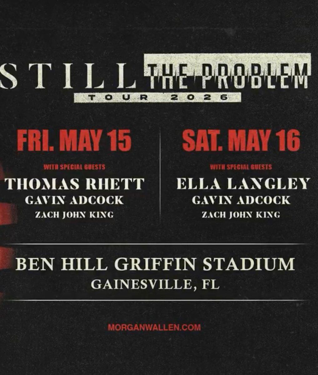 Morgan Wallen  Thomas Rhett  Gavin Adcock  & Zach John King, 14 May | Event in Gainesville | AllEvents