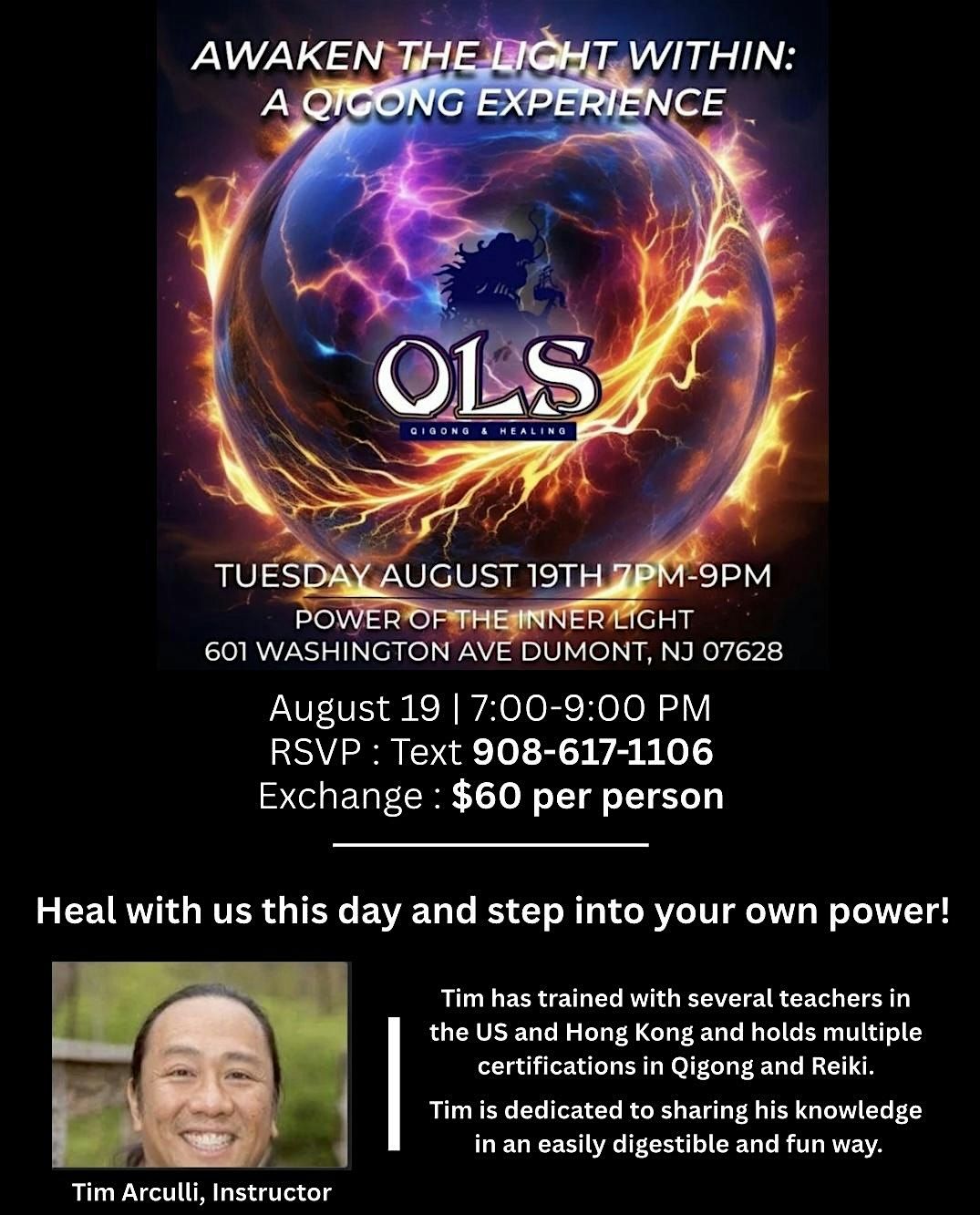 A Qigong Experience : Awaken the Light Within, 19 August | Event in Dumont | AllEvents