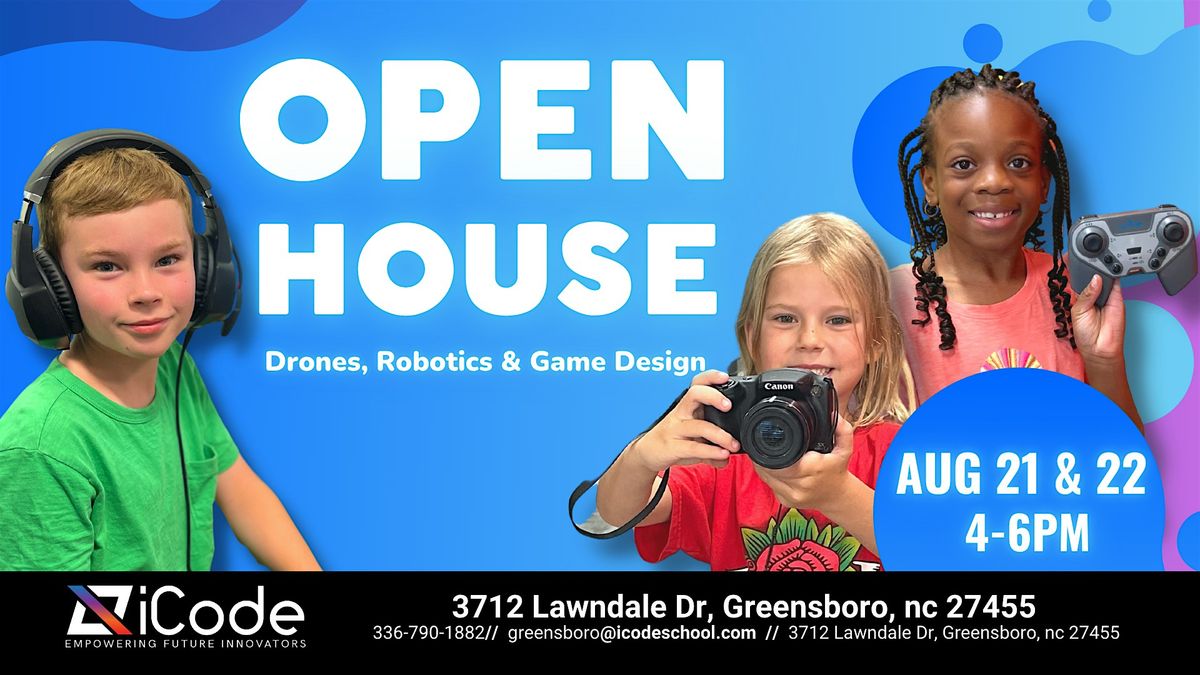 Open House | STEM & Computer Coding for Kids, 21 August | Event in Greensboro | AllEvents