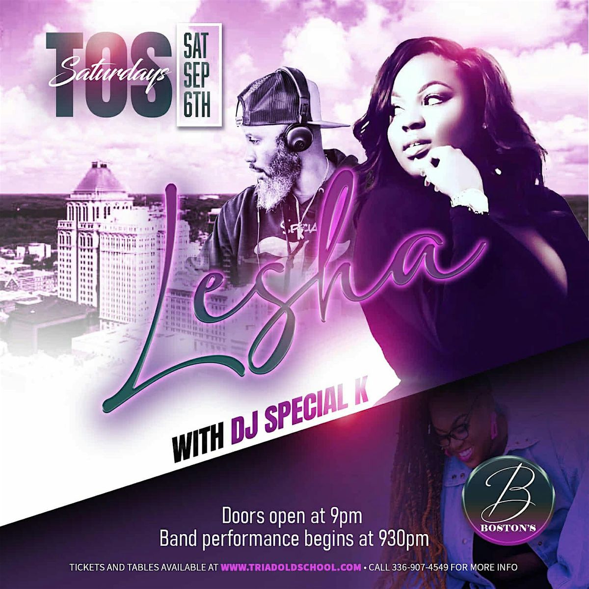 TOS SATURDAYS PRESENT  LESHA WITH LIVE BAND AND DJ SPECIAL K, 6 September | Event in Greensboro | AllEvents