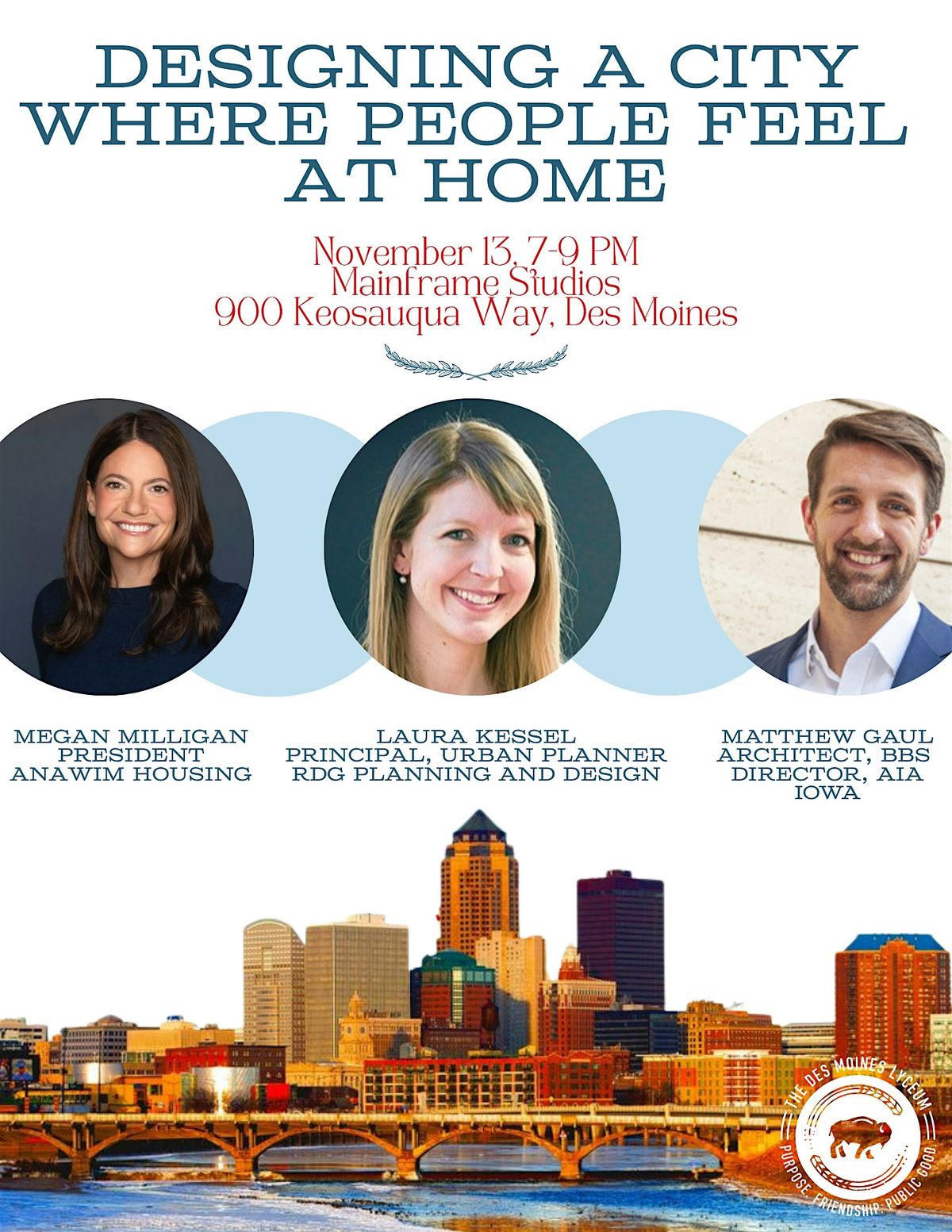 Designing a City Where People Are at Home, 13 November | Event in Des Moines | AllEvents