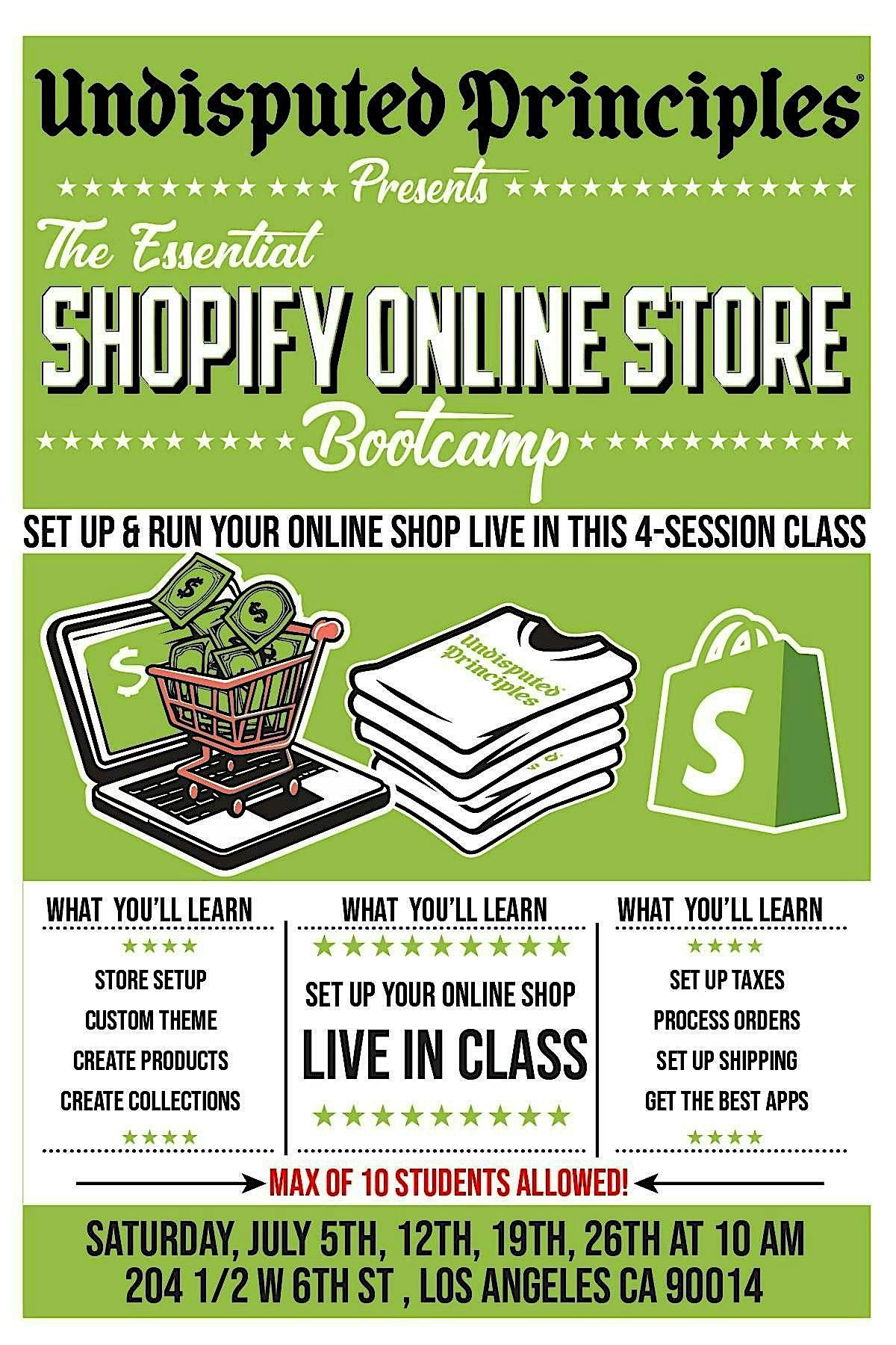 Shopify Bootcamp - Launch Your Online Shop in Just 3 Sessions, 11 October | Event in Los Angeles | AllEvents
