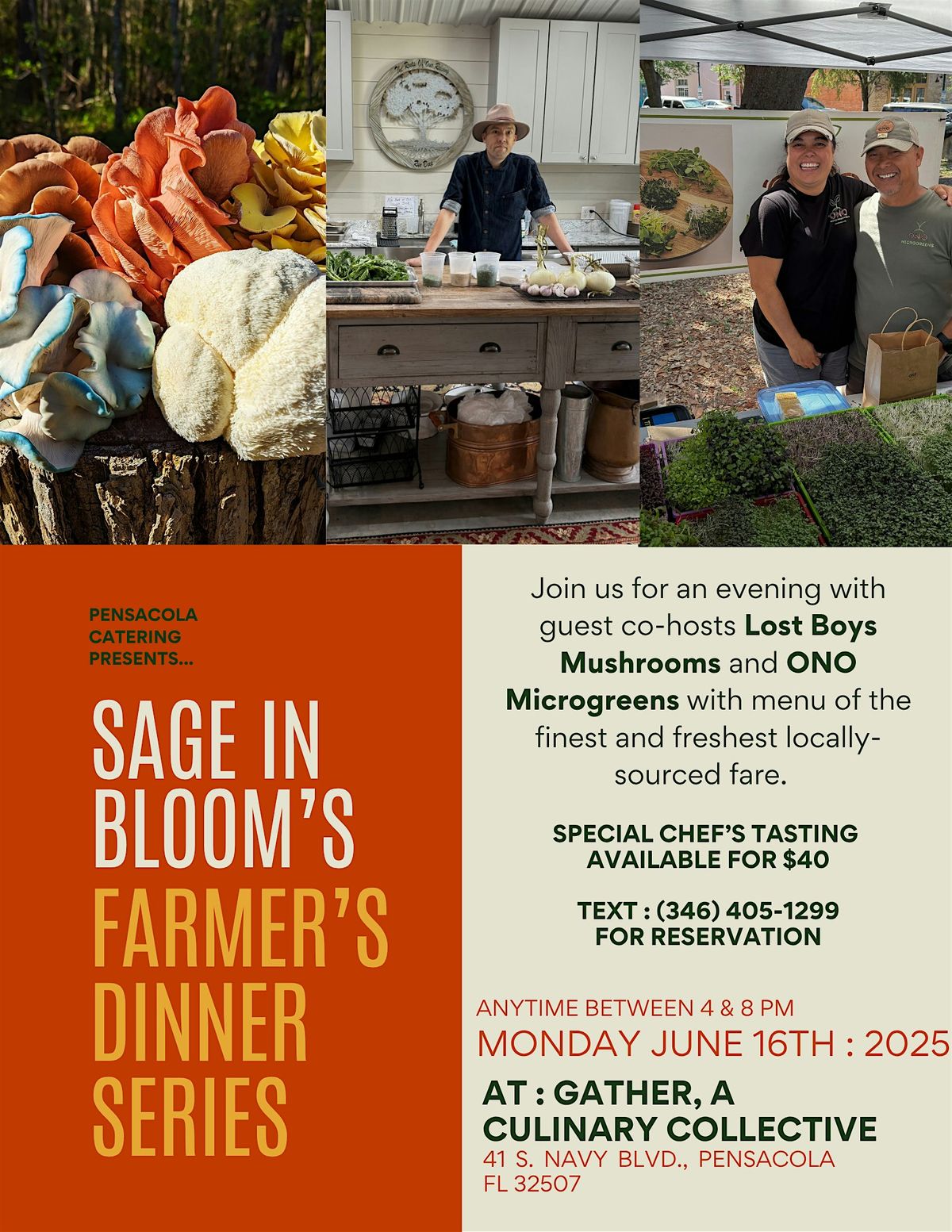 Sage In Bloom : Farmer's Dinner Series #4 : 'Earth Tones Edition', 16 June | Event in Pensacola | AllEvents