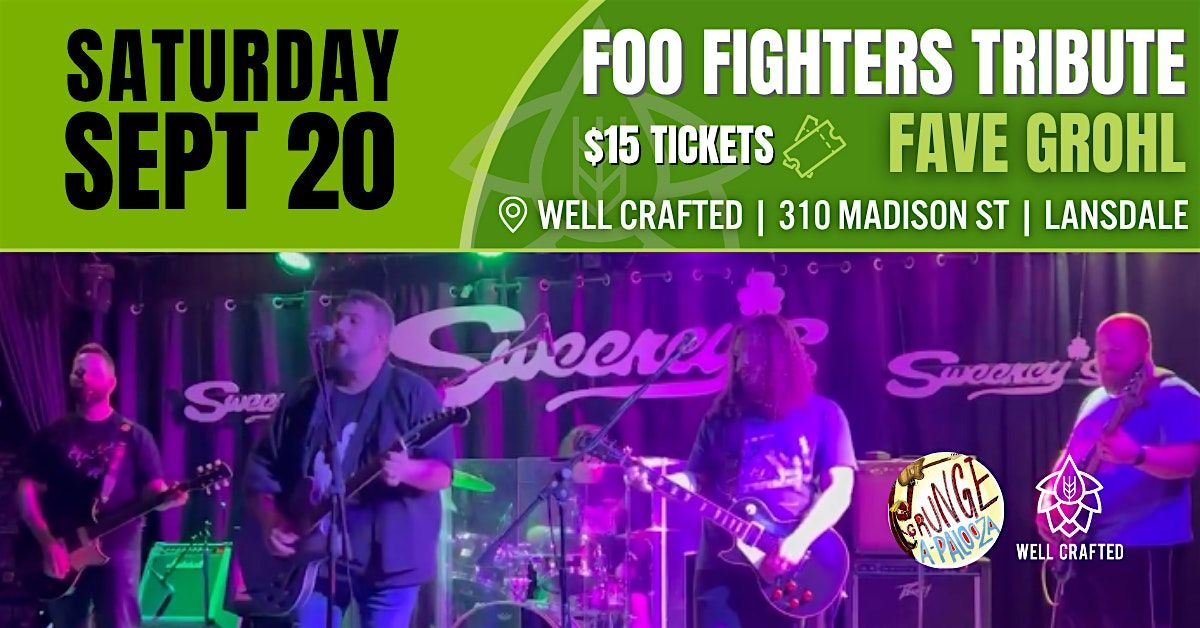 Foo Fighters Tribute: Fave Grohl, 20 September | Event in Lansdale | AllEvents