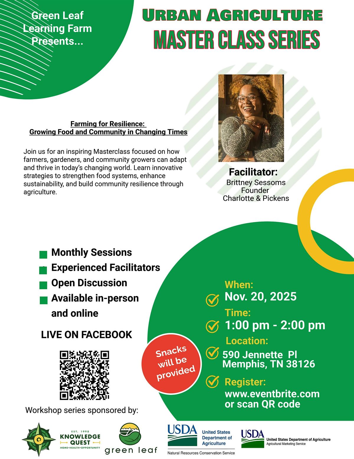 Masterclass: Farming for Resilience, 20 November | Event in Memphis | AllEvents