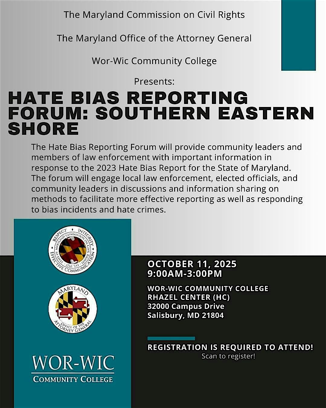 Hate Bias Reporting Forum: Southern Eastern Shore, 11 October | Event in Salisbury | AllEvents