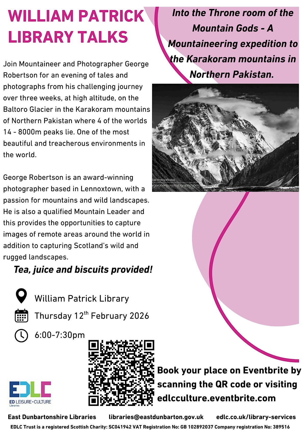 William Patrick Library Talks: The Karakoram Range with George Robertson