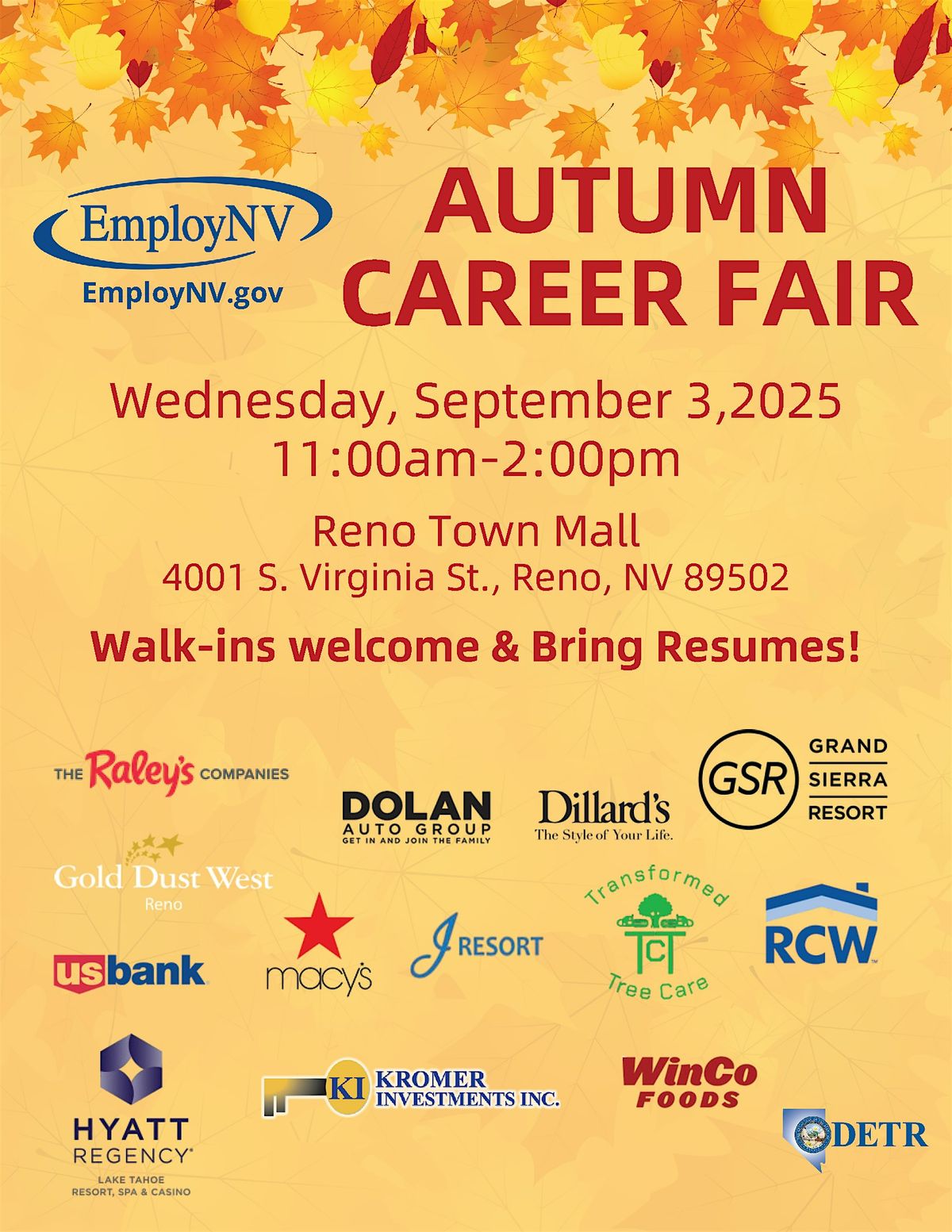 Autumn Career Fair, 3 September | Event in Reno | AllEvents