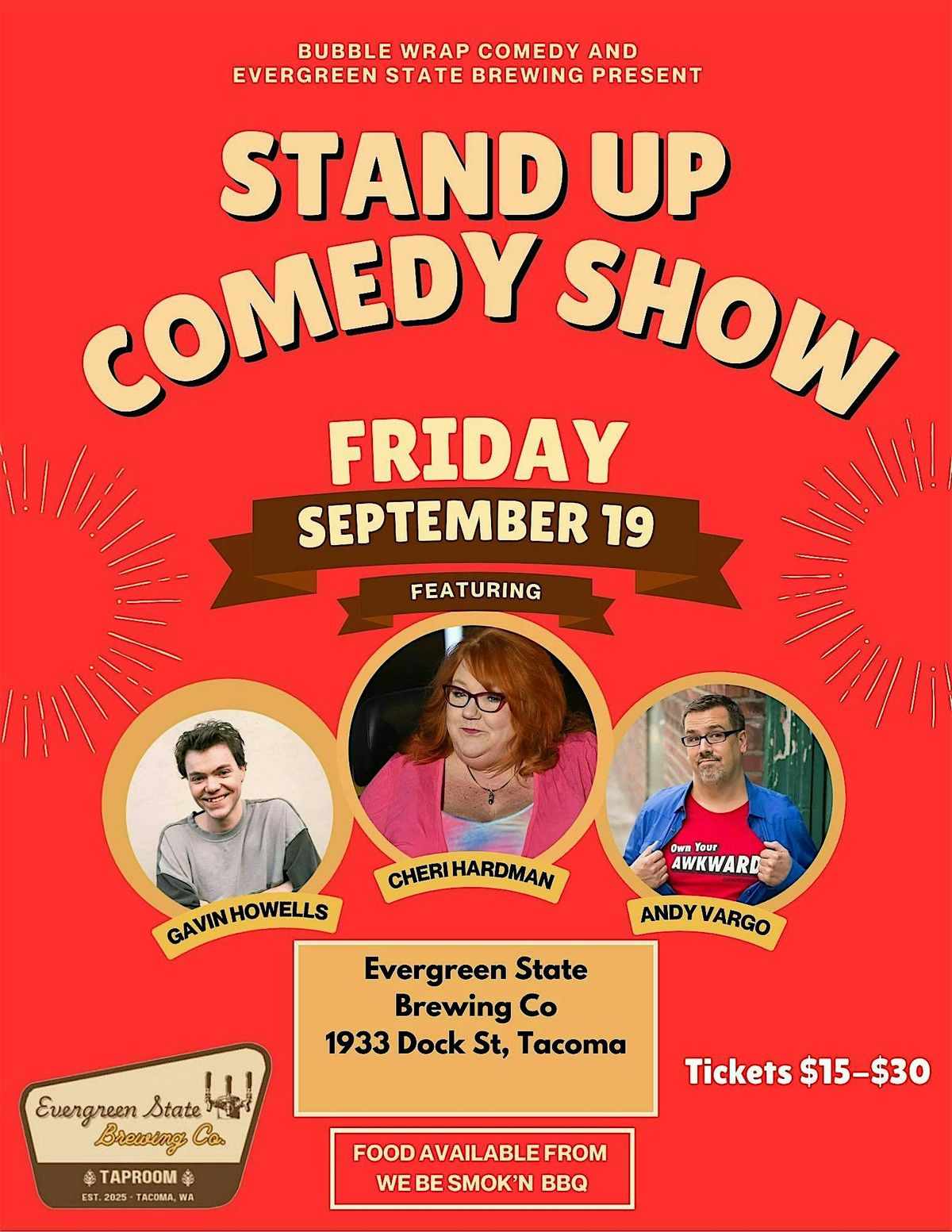 Comedy at Evergreen State Brewing Co, 19 September | Event in Tacoma | AllEvents