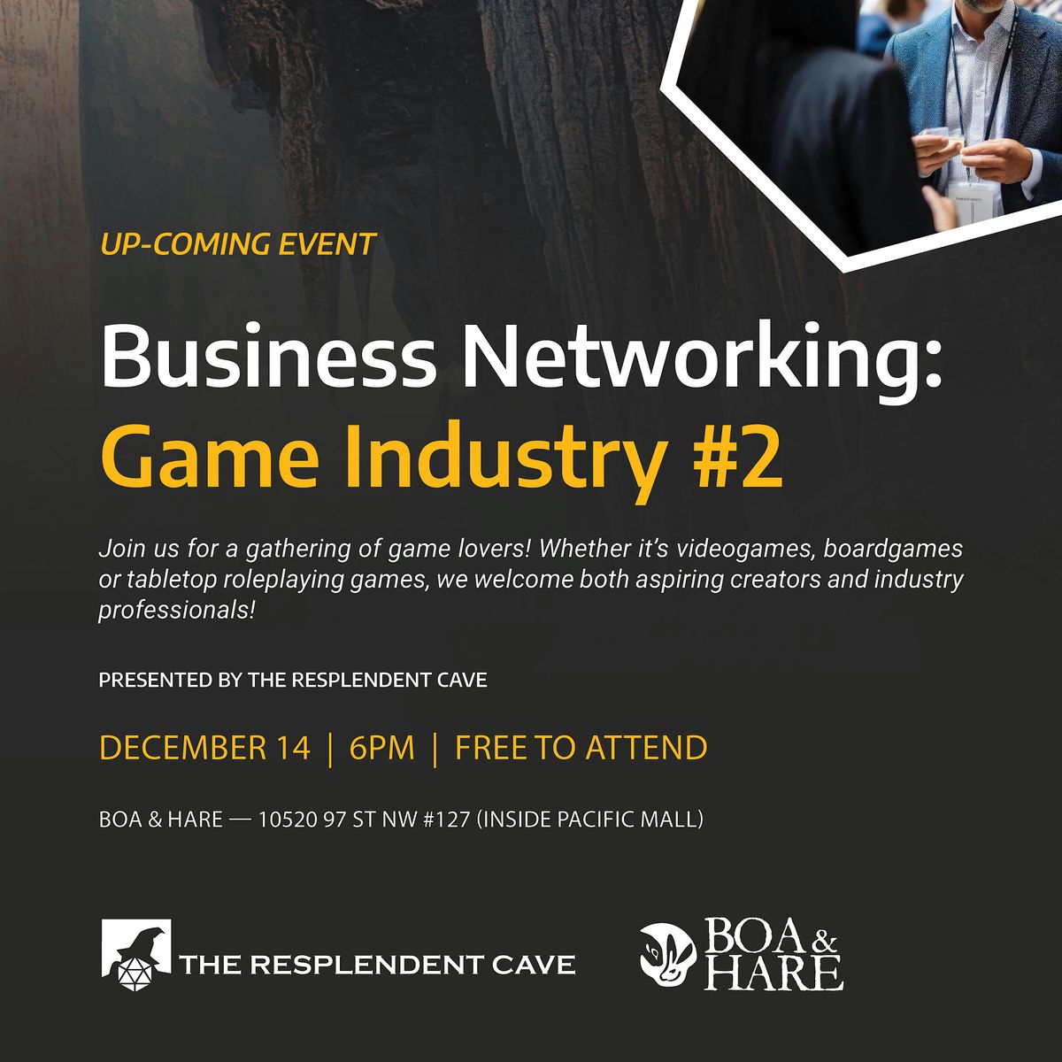 Business Networking: Gaming Industry #2, 14 December | Event in Edmonton | AllEvents