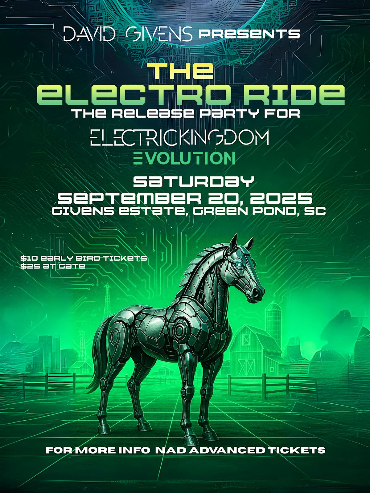 The Electro Ride: The Release Party for David Givens' Electric Kingdom, 20 September | Event in Green Pond