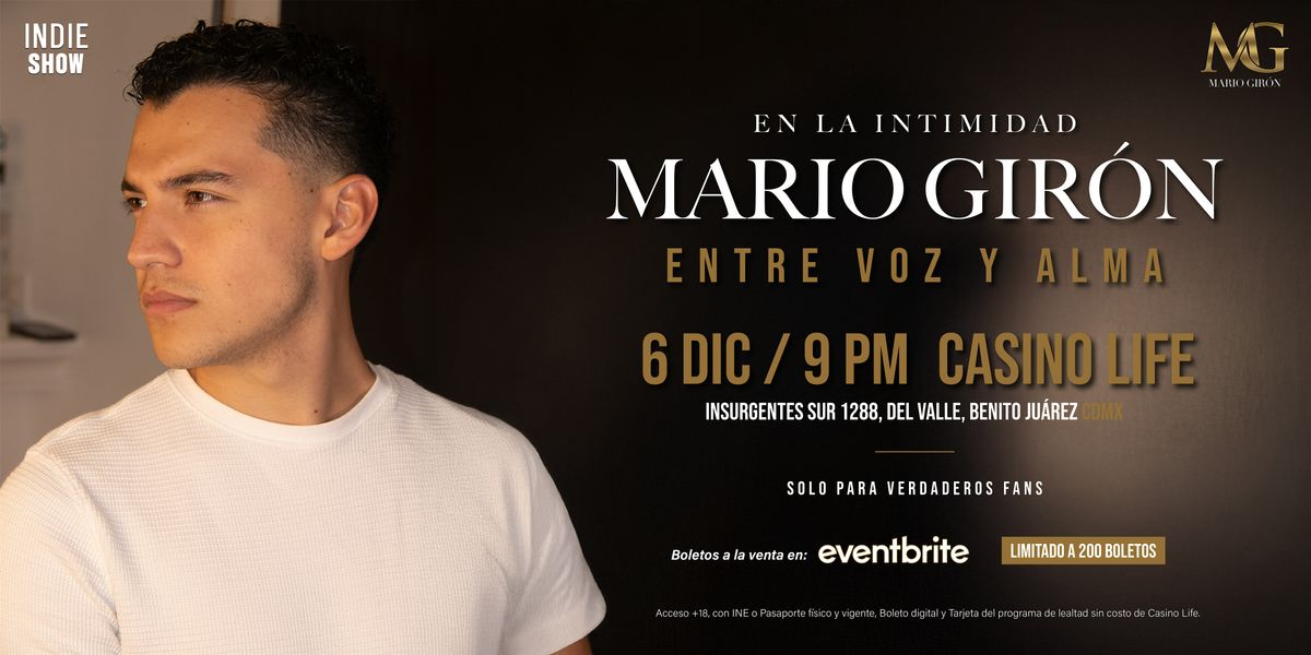 MARIO GIRÓN ''ENTRE VOZ Y ALMA'', 6 December | Event in Ciudad de México | AllEvents