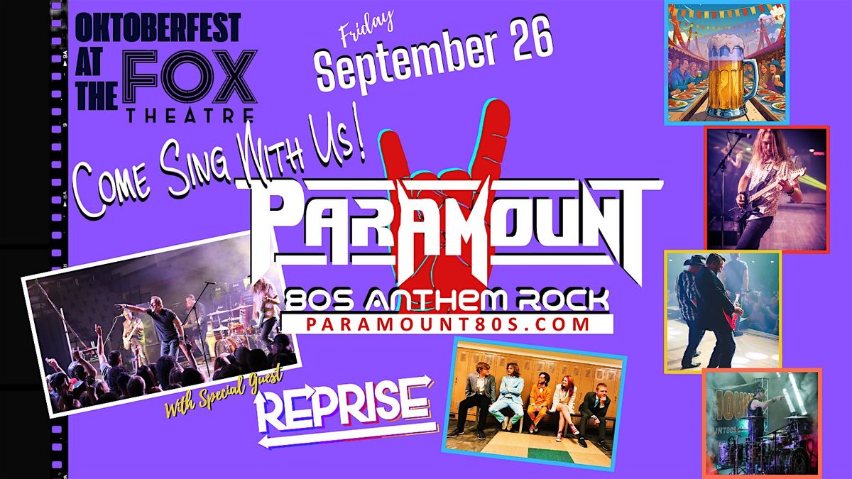 Fox Theatre presents Paramount - Oktoberfest Afterparty(All Ages)W/ Reprise, 26 September | Event in Hays