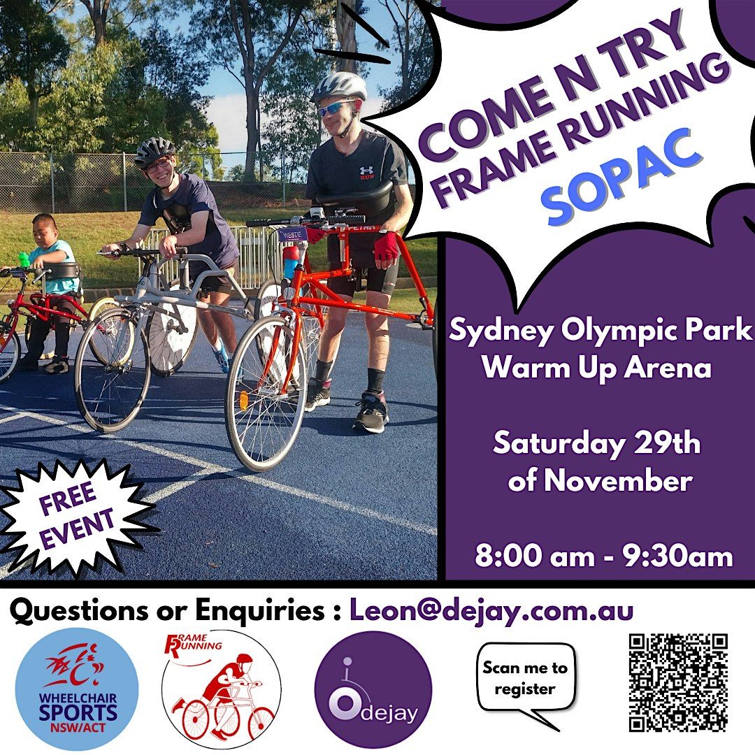 Come N Try Frame Running @ SOPAC with Dejay Medical, 29 November | Event in Sydney Olympic Park | AllEvents