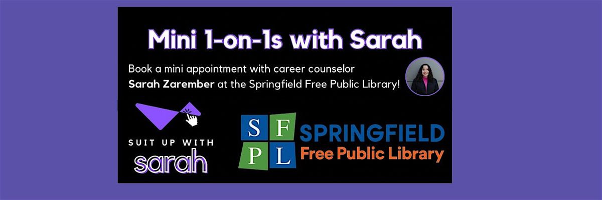 Suit Up With Sarah: Mini 1-on-1 Sessions with Sarah, 12 August | Event in Springfield | AllEvents