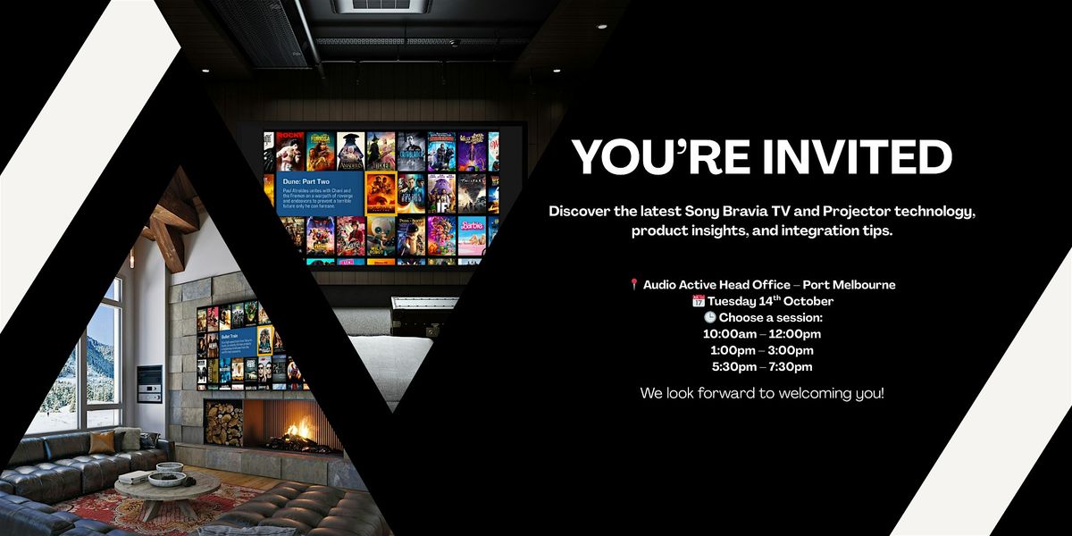 Sony Bravia + Projector Training, 14 October | Event in Port Melbourne | AllEvents