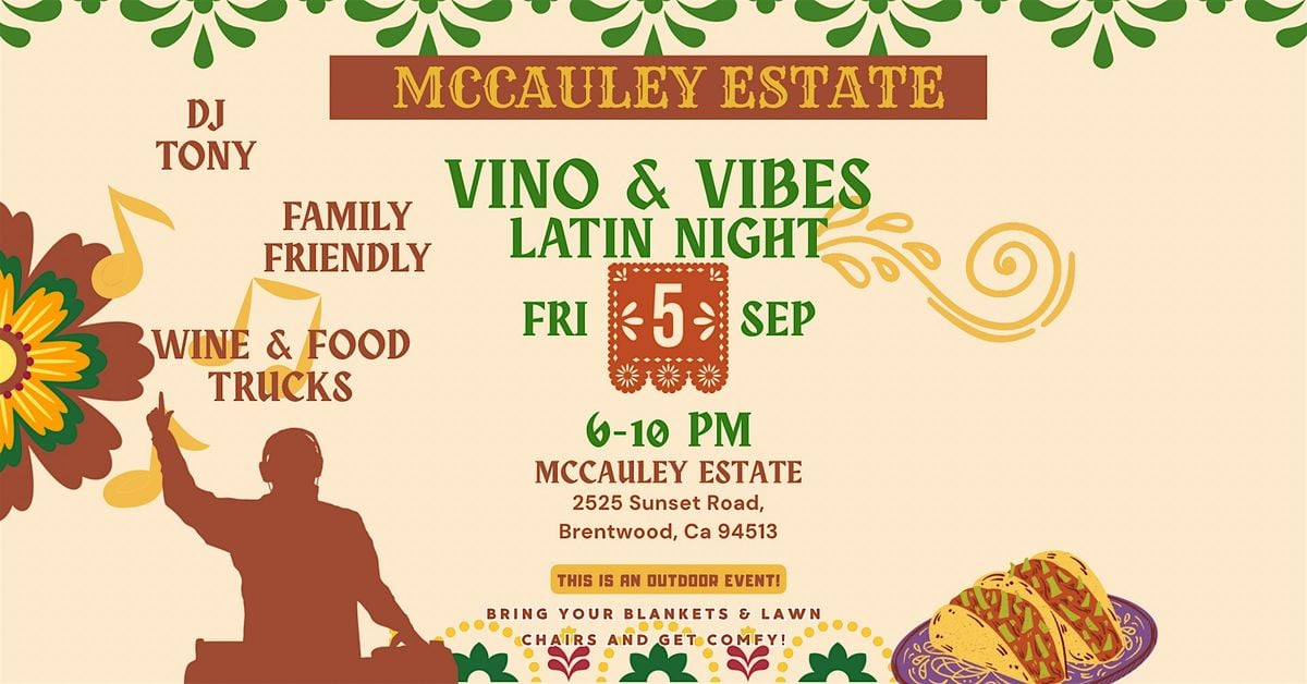 Vino & Vibes Summer Series: Latin Night, 5 September | Event in Brentwood | AllEvents