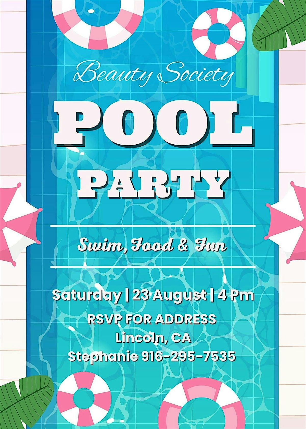 Annual Beauty Society pool party, 24 August | AllEvents