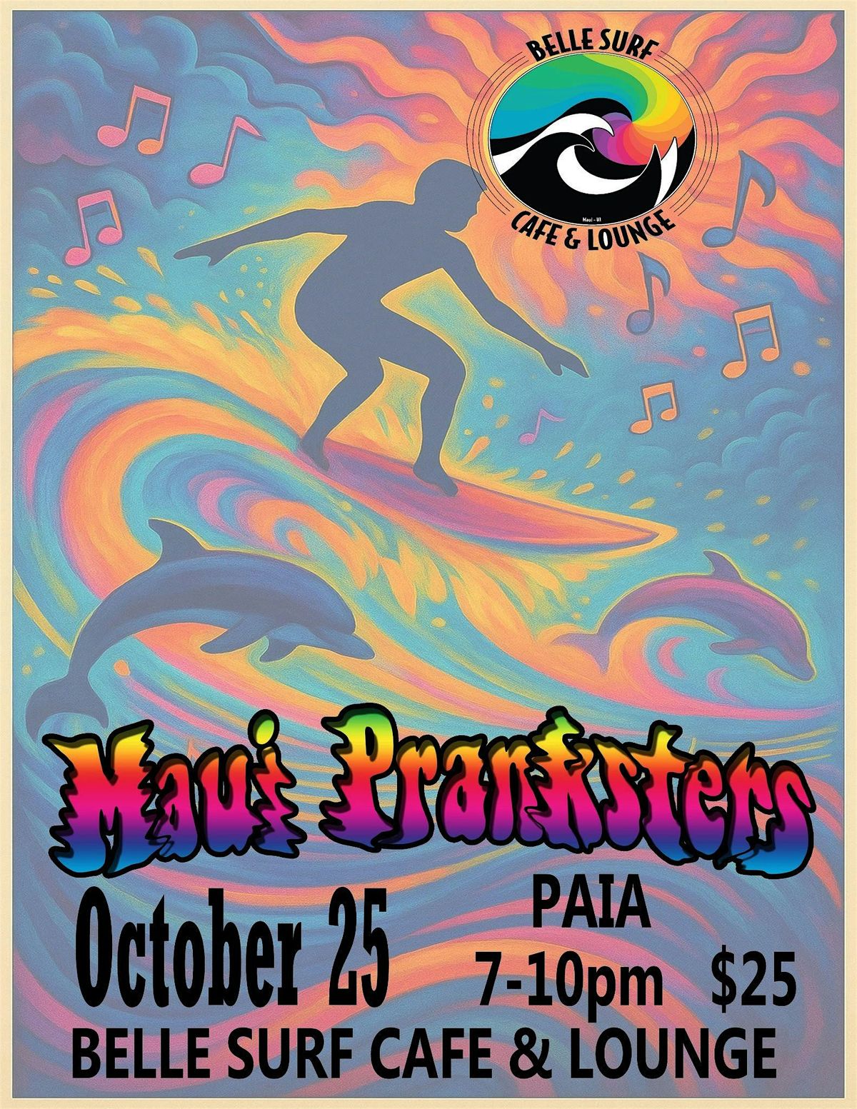 Maui Pranksters @ Belle Surf Cafe & Lounge, 25 October | Event in Paia | AllEvents