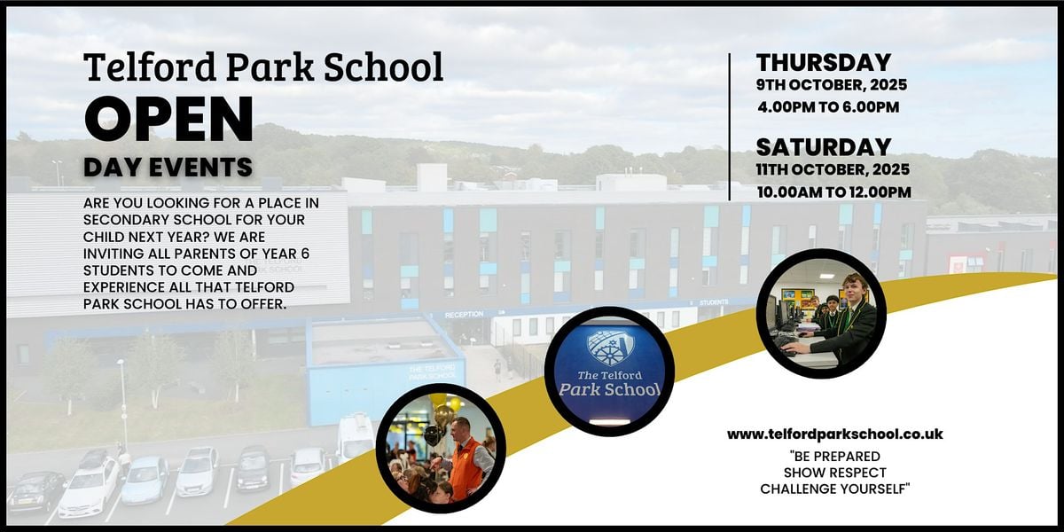 Telford Park School Open Days – Join Us This October!, 9 October | Event in Telford | AllEvents