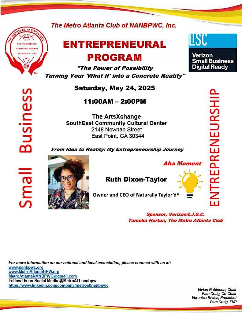 "The Power of Possibility Turning Your 'What If' into a Concrete Reality", 24 May | Event in Atlanta