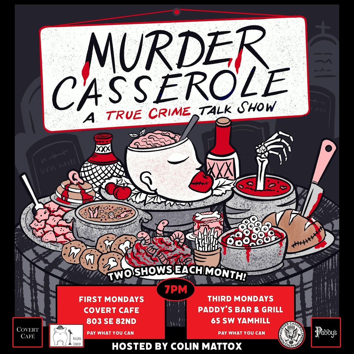 M**der Casserole, A True Crime Comedy Show--Covert Cafe | Event in Portland | AllEvents