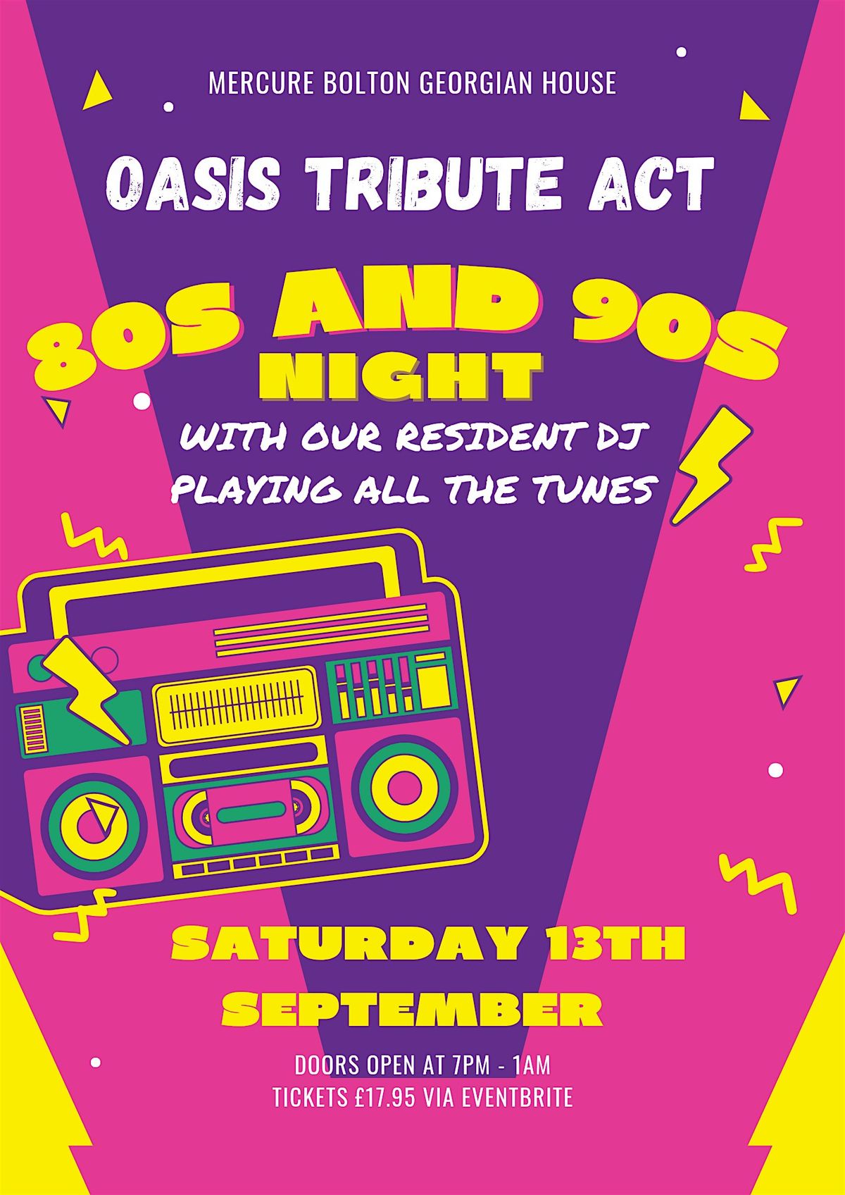 80's and 90's night, with Oasis Tribute Act, 13 September | Event in Blackrod | AllEvents