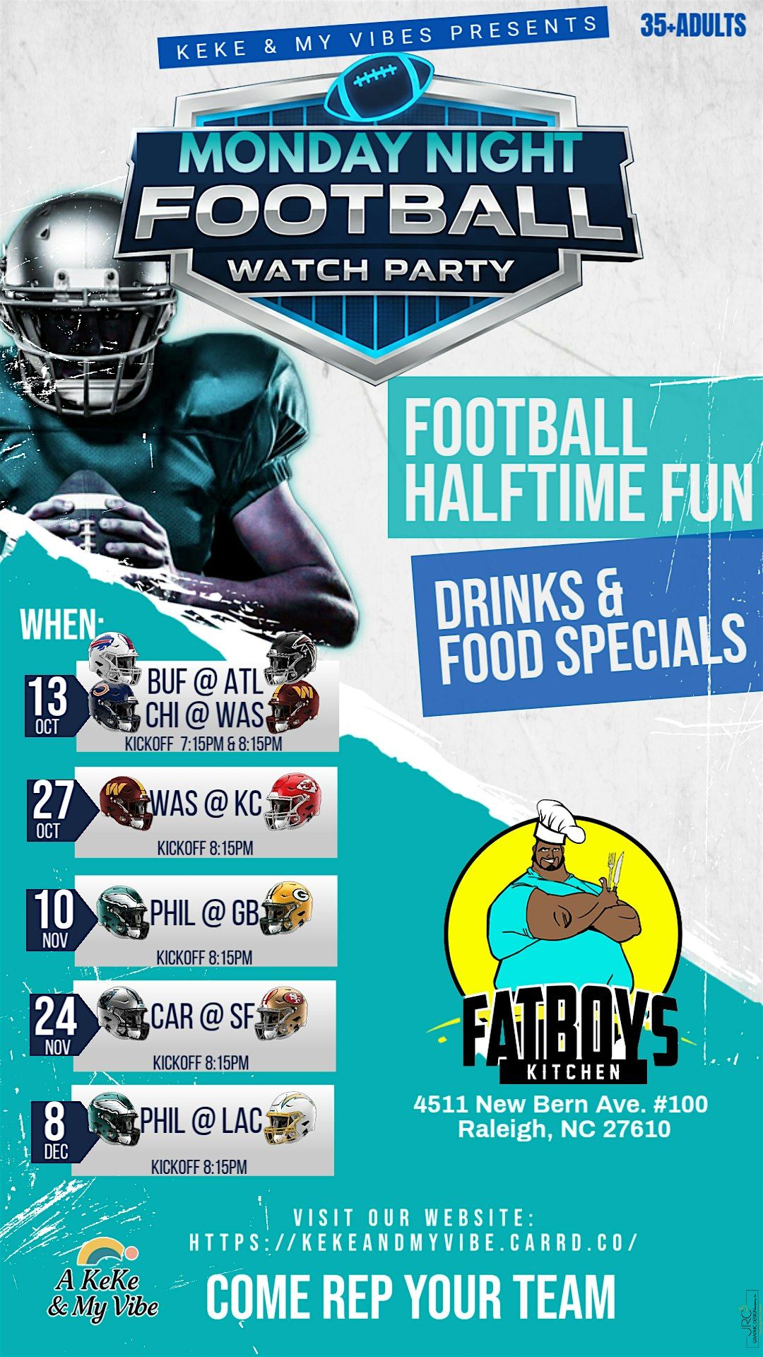 A Keke and My Vibe Presents : Monday Night Football Watch Parties! | Event in Raleigh | AllEvents