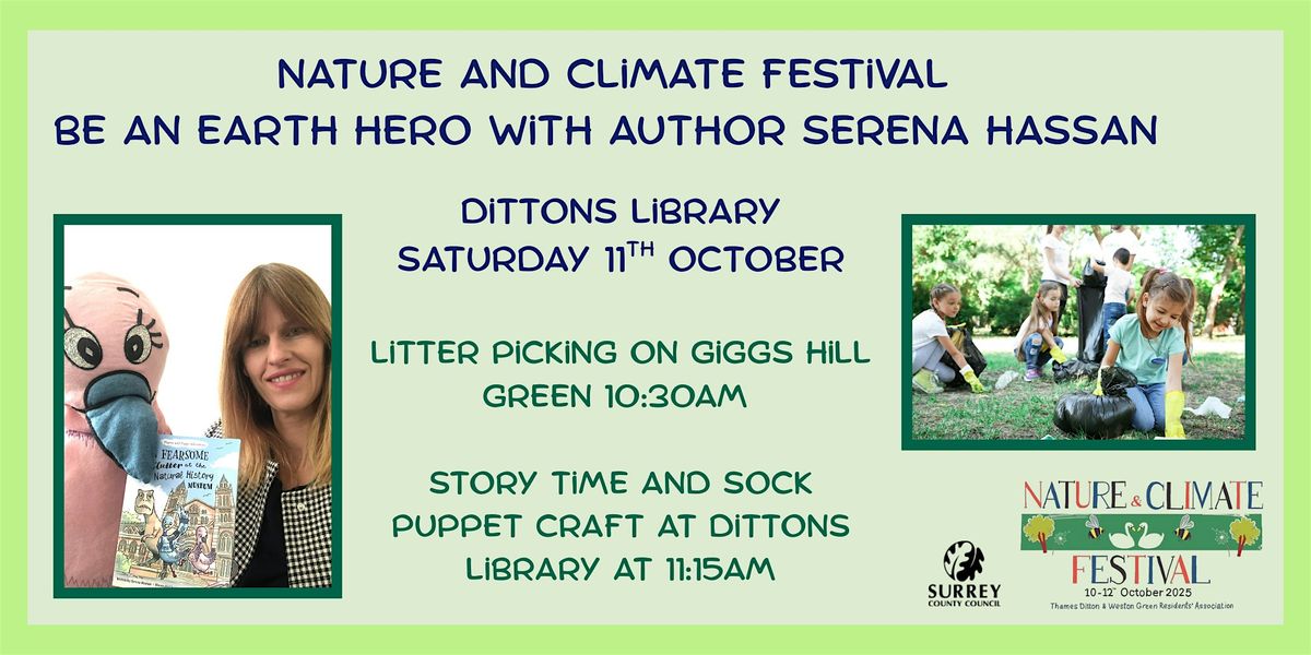 Be A Nature and Climate Festival Earth Hero with Pigeon and Poppy, 11 October | Event in Thames Ditton | AllEvents